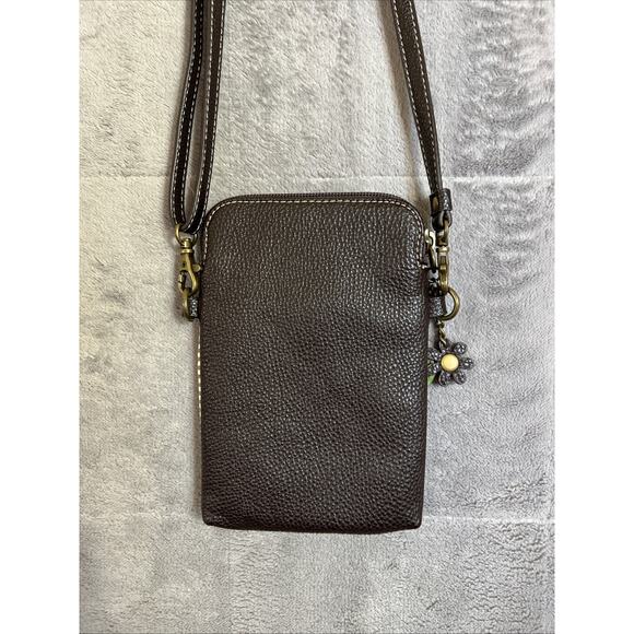 Chala Crossbody Cellphone Purse Handbag Brown Koala Flower Leaf Charm Adjustable - Picture 5 of 9